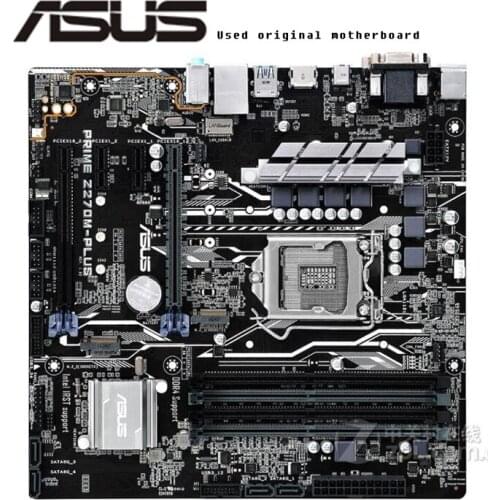 For Asus PRIME Z270M-PLUS Original Used Desktop Intel Z270 Z270M DDR4 Motherboard LGA 1151 i7/i5/i3 USB3.0 SATA3