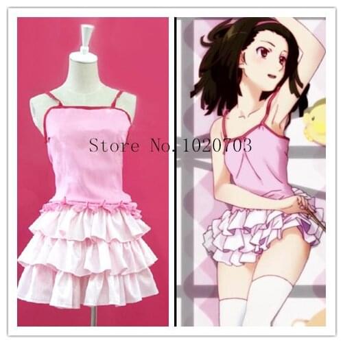 Monogatari Bakemonogatari Nisemonogatari Nadeko Sengoku pink dress Cosplay Costume