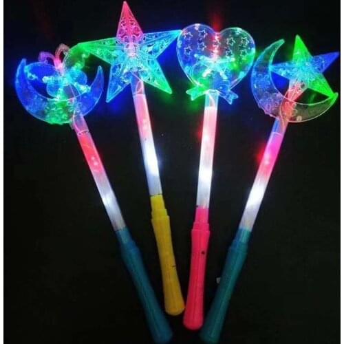 New star moon wand magic wand led snowflake luminous stick flash stick love childrens stall toys hot sale