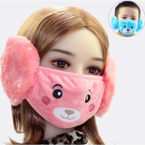 New 2 In 1 Fur Earmuffs Kids Headphones Warm Winter Accessories for Women Children Ear Muffs Warmer Ear Protectors Masque Enfant