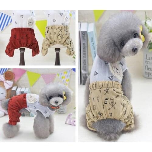 Pet Clothes Graffiti Puppy Dog Costume Pet Jumpsuit Chihuahua Pug Pets Dogs Clothing for Small Medium Dogs Puppy Outfit