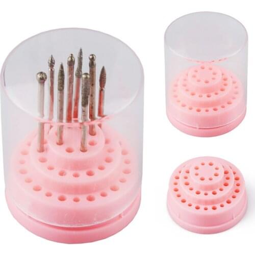 Nail Polish Pen Organizer Holder Acrylic Nail Drill Stand Displayer Container Cover 48 Holes Manicure Tools Storage Box