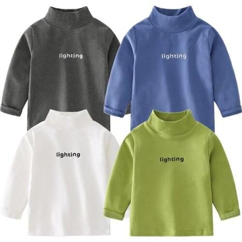 2021 Boy Casual T-Shirts Childrens Clothing Baby Long Sleeve Letter Pullover Boutique Kids Clothing Autumn Base Shirt Ropa Bebe