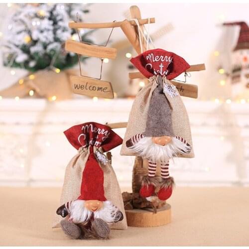 Christmas Candy Bag Xmas Faceless Doll Gift Bags Christmas Decoration for Home New Year Candy Holder Gift for Children