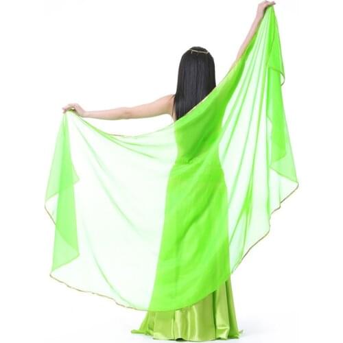 Stage Performance Belly Dance Scarf Shawl Light Texture Half Circle Veils Professional Women Silk Veil Bellydance