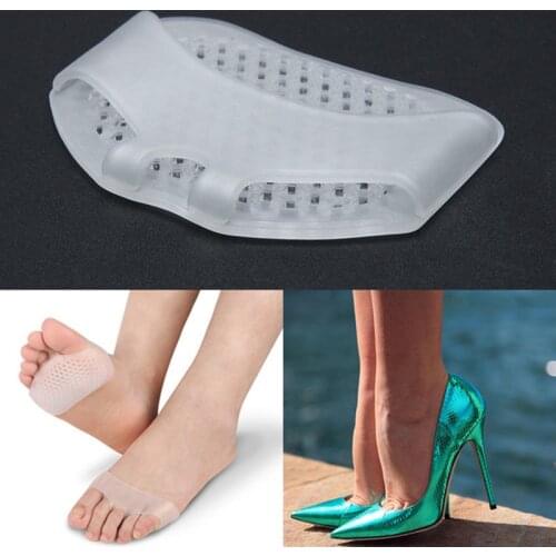 1 Pair Silicone Insoles Pads Cushions Forefoot Pain Support Front Feet Care High Heel Shoes Slip Resistant Pads Foot Care Tools