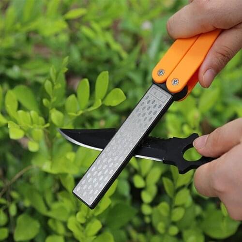 Folding Double-Sided Knife Sharpening Stone 400 600 Grit Pocket Diamond Knives Sharpener Whetstone Camping Kitchen Supplies