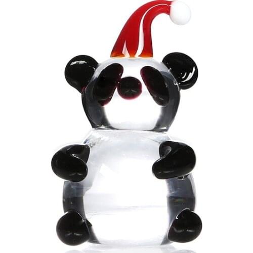 Modern 1200 Degree Dented Panda Glass Figurine trinket baratija حلية орнаментальный