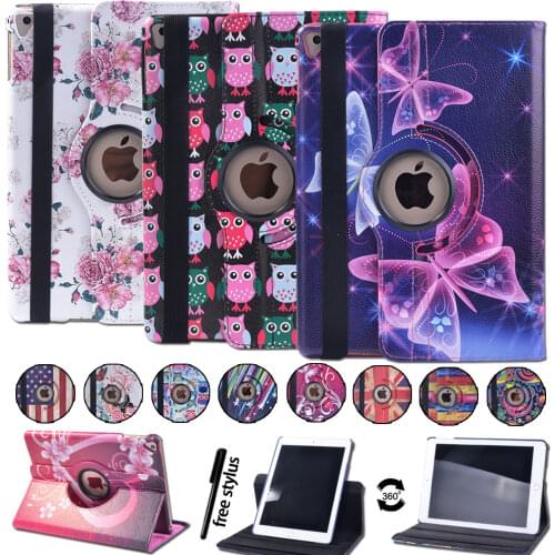 360 Degree Rotating Leather Soft Shell Tablet Case for Apple Ipad Air1/air2/ipad 5/ipad 6/ipad Pro 9.7 Inch Universal Cover Case