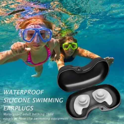 Swimming Earplugs,1 Pairs Pack Waterproof Reusable Silicone Swimming Ear Plugs For Swimming Showering Bathing Surfing Snorkeling
