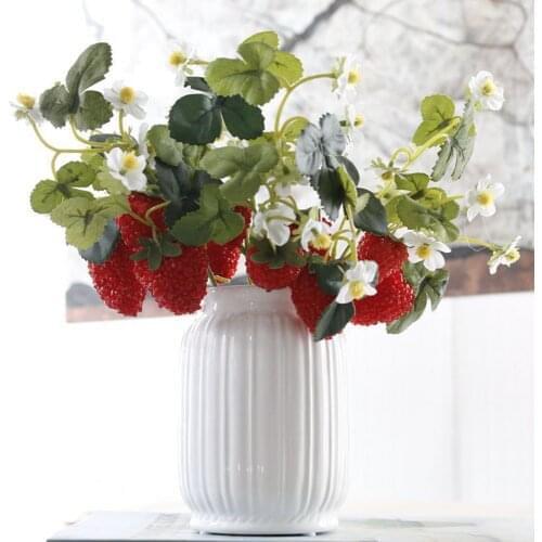 1pcs Artificial Fake Strawberry Mulberry Fruit Plant Flower Branch Bouquet Wedding Home Decoration New