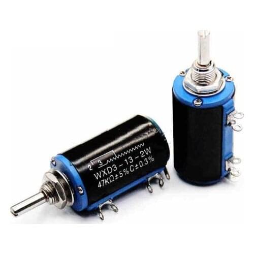 1pcs New WXD3-13-2W 47K ohm Rotary Multiturn Wirewound Potentiometer new