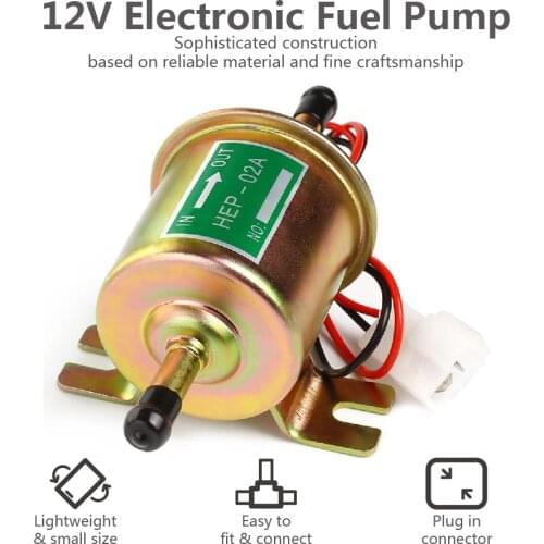 12V Universal Gas Diesel Inline Low Pressure Car Electric Fuel Pump Oil for Diesel&Petrol Engines PRECISION AUTO LABS Fuel Pump