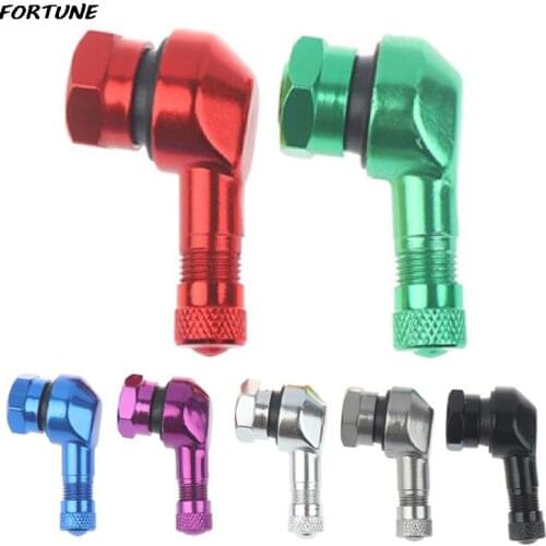 2pcs 90 Degree Angle Motorcycle Rim Aluminum Alloy Valve CNC Wheel Tire Tubeless Valve Stems For Motorcycle Wheel Accessories