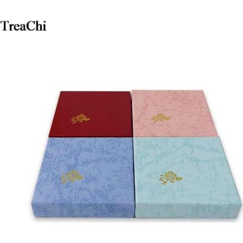 20Pcs/lot Papper Jewelry Display Box Flower Print Square Bracelet Jade Bangle Storage Organizer Gift Box 9*9*2cm Wholesale