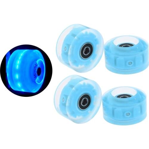 4Pack Luminous LED Quad Roller Skate Wheels Light Up for Double Row Skating
