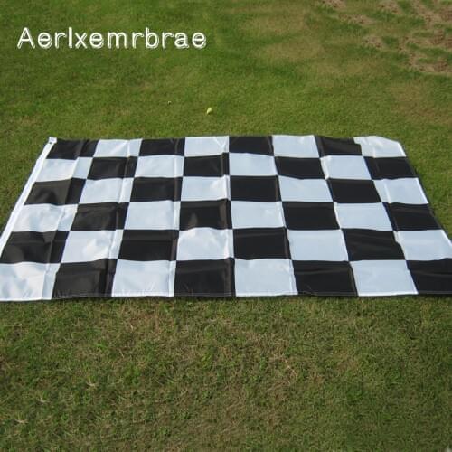 Free shipping aerlxemrbrae 3*5FT Racing Flag Hanging Racing checkered Flag