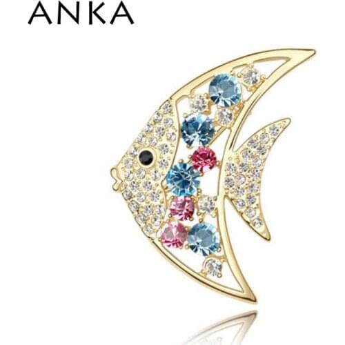 ANKA Brooches Dress Mix Wholesale Perfect Package Allergy Free Rose Plating Perfumes Brooch #85527