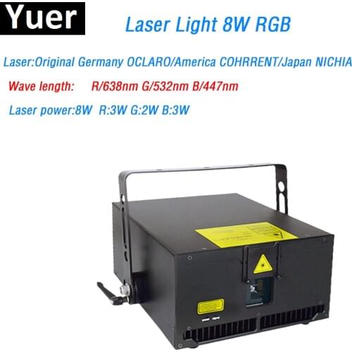 Suitcase packing 8W RGB Laser Light High-Power beam graphics animations Semiconductor refrigeration DMX512 for Disco stage light