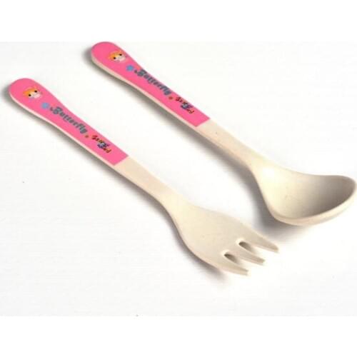 Mai fun bamboo fiber environmental protection creative cute spoon fork childrens gift tableware baby spoon fork spoon spoon