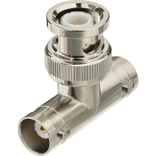 Superbat BNC Plug 2 Way Adapter T Signal Splitter for CCTV Security Camera Ham Connector