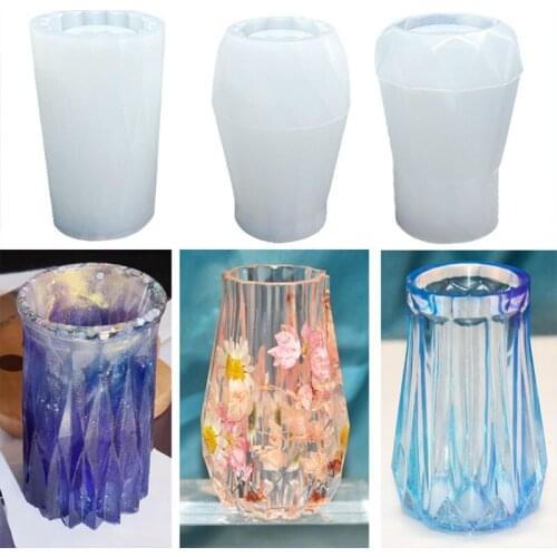 Vase Resin Mold Crystal Epoxy Flowerpot Plant Pot Silicone Mould Diy Handwork Crafts Ornaments Home Decorations Casting Tools