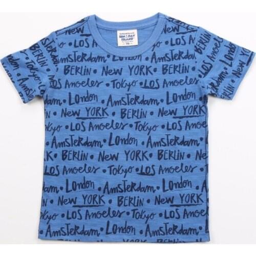 USA O-neck Summer limited Brand Boys Cotton T shirts Print boys t shirt Letter Boy Solid Short Sleeve Children Clothing Boy Tee