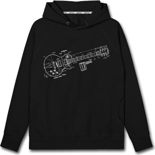 Guitar structure diagram guitarist mens hoodies Sportswear clothing tracksuit sweatshirt sporting long sleeve autumn clothes