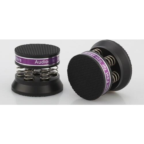Audiocrast 4PCS Black Aluminum Spring Speakers Spikes Isolation Stand for HiFi Amplifier/Speaker/Turntable/Player