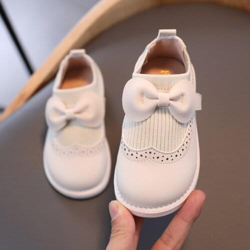 Baby Girl Leather Shoes Soft Bottom Baby Toddler Shoes Bow Girl Princess Shoes 2020 New Style Childrens Small Shoes