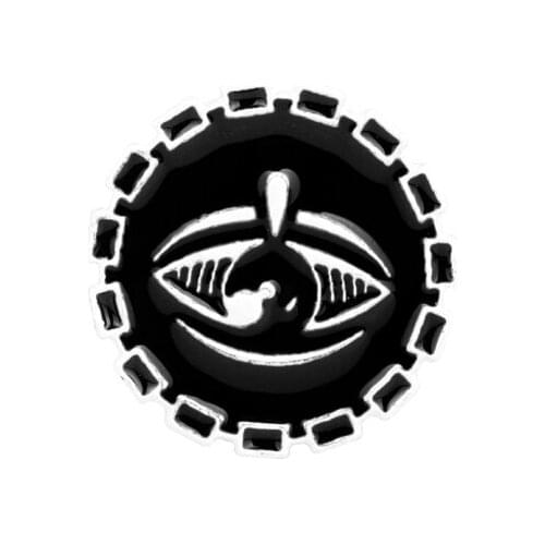 Fun Dark Gear Devil Eye Tears Enamel Pin Round Gear Black Enamel Brooch Badge Button Jewelry Clothes Jeans Cap Bag Accessories