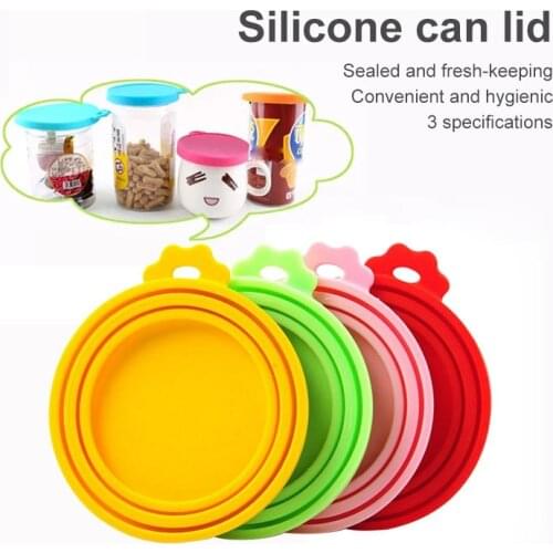 3 In 1 Colorful Silicone Can Lid Food Tin Cover Cans Cap Pet Can Box Cover Reusable Food Storage Keep Fresh Hot Feeding Gadgets