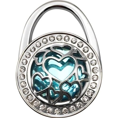 25PCS / LOT Metal Non-slip bag hook Heart net bag buckle hooks desktop bag hook fashion portable foldable bag hook