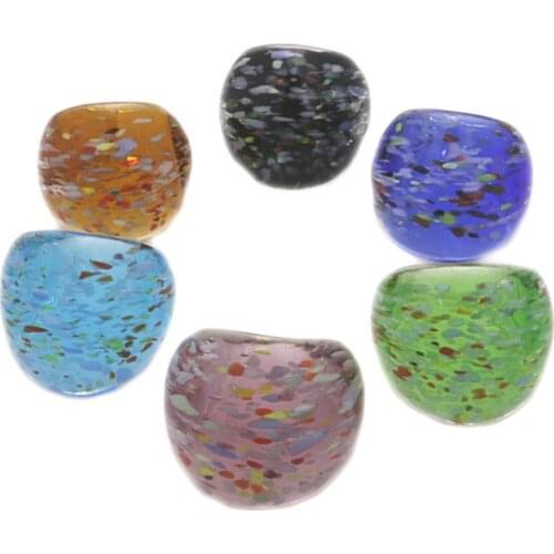 Sands Murano Starry Sky Way Glass Woman Ring Black Blue Purple Free box