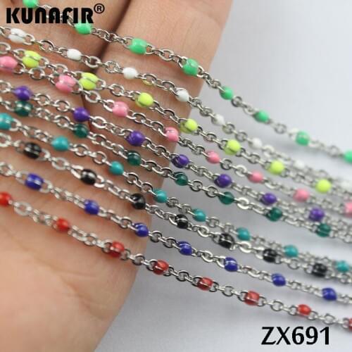 Wholesa 100pcs 1.5mm cross chain with colors Environmental protection resin stainless steel necklace women fashion jewelry ZX691