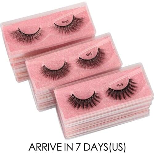 Wholesale eyelashes bulk 4/20/50/100pcs volume fluffy 3d mink lashes pack natural long false eyelash set soft faux cils