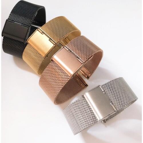 Milanese Watch Band Stainless Steel Wristband Replacement Strap Width 12mm 14mm 16mm 18mm 20mm 22mm With Tool And Pins