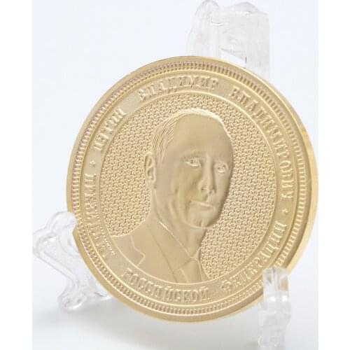 Russia President Vladimir Putin Gold Plated Coin Crimean Map Commemorative Coins Drop Shipping