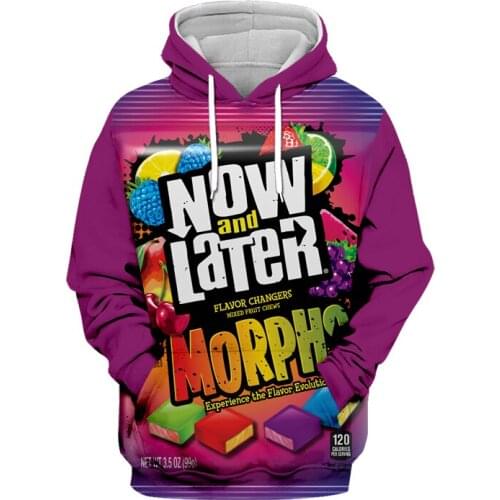 Candy 3D Print Hoodies Snack Bag Funny Streetwear Men Women Fashion Oversized Sweatshirts Hoodie Kids Boys Gilrs Tracksuits Tops