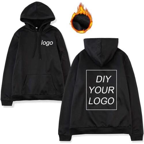 Custom Logo Print Hoodies Unisex Warm Pullover hoodies Wholesale DIY Sweatshirts solf Cotton and polyester no ball Drop Shipping
