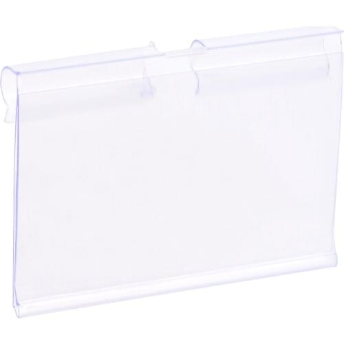 Uxcell Label Holder 60x40mm Clear Plastic for Wire Shelf 60 Pcs