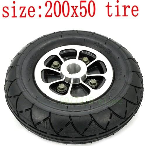 Size 8 "200 × 50 Tire Inner And Outer Tires Aluminum Alloy Hub Wheel Hub Wheel Keyway For Childrens Kart Tire Scooter Parts