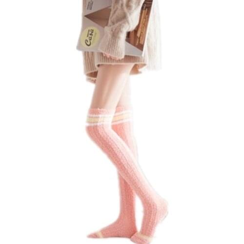 Japanese Mori Girl Striped and Animal Knee Socks Striped Cute Lovely Kawaii Cozy Long Thigh High Socks Autumn Winter Warm Sock