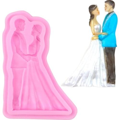 Bride and Groom Silicone Mold Wedding Cake Decoration Diy Drop Glue Mold XGY-373