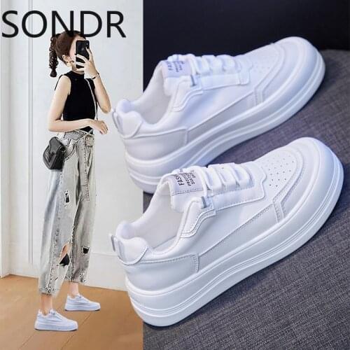 Little white shoes female 2021 spring new sports student running board shoes female platform platform vulcanized shoes