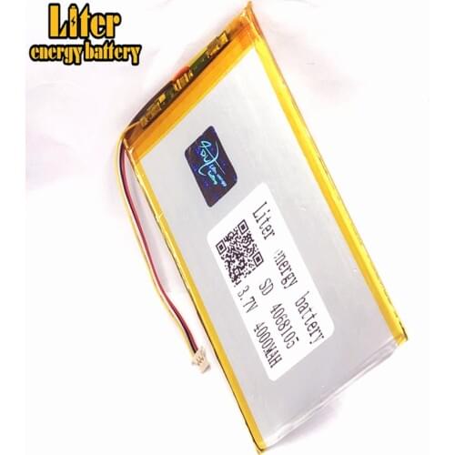 1.0MM -3WIRE PLUG 4068105 3.7v 4000mah lipo battery in rechargeable Batteries MID tablet pc 7 inch