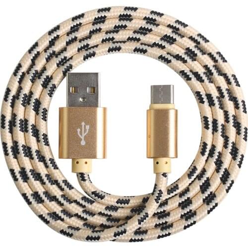 1m 2m 3m Braided Micro type C 8pin USB c Charger Cable Fabric Data Sync Lead cable for samsung iphone micro usb c S7 100pcs
