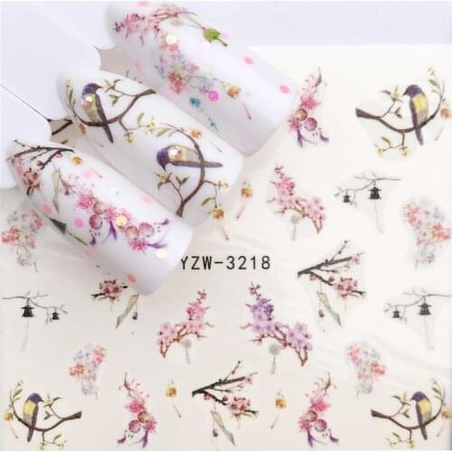 YZWLE 1 PC 2020 New Styles Nail Sticker Water Decals Branch / Flower / Cat Transfer Nail Art Decoration