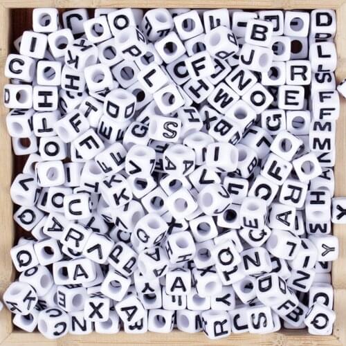 100pcs/Lot 6mm Letter Beads Acrylic Spaced Beads 26Alphabet Beads For Jewelry Making DIY Handmade Charms Bracelet