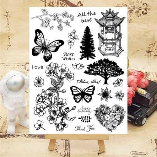 14*18CM Patio Transparent Clear Stamps / Silicone Seals Roller Stamp For DIY Scrapbooking Photo Album/Card Making